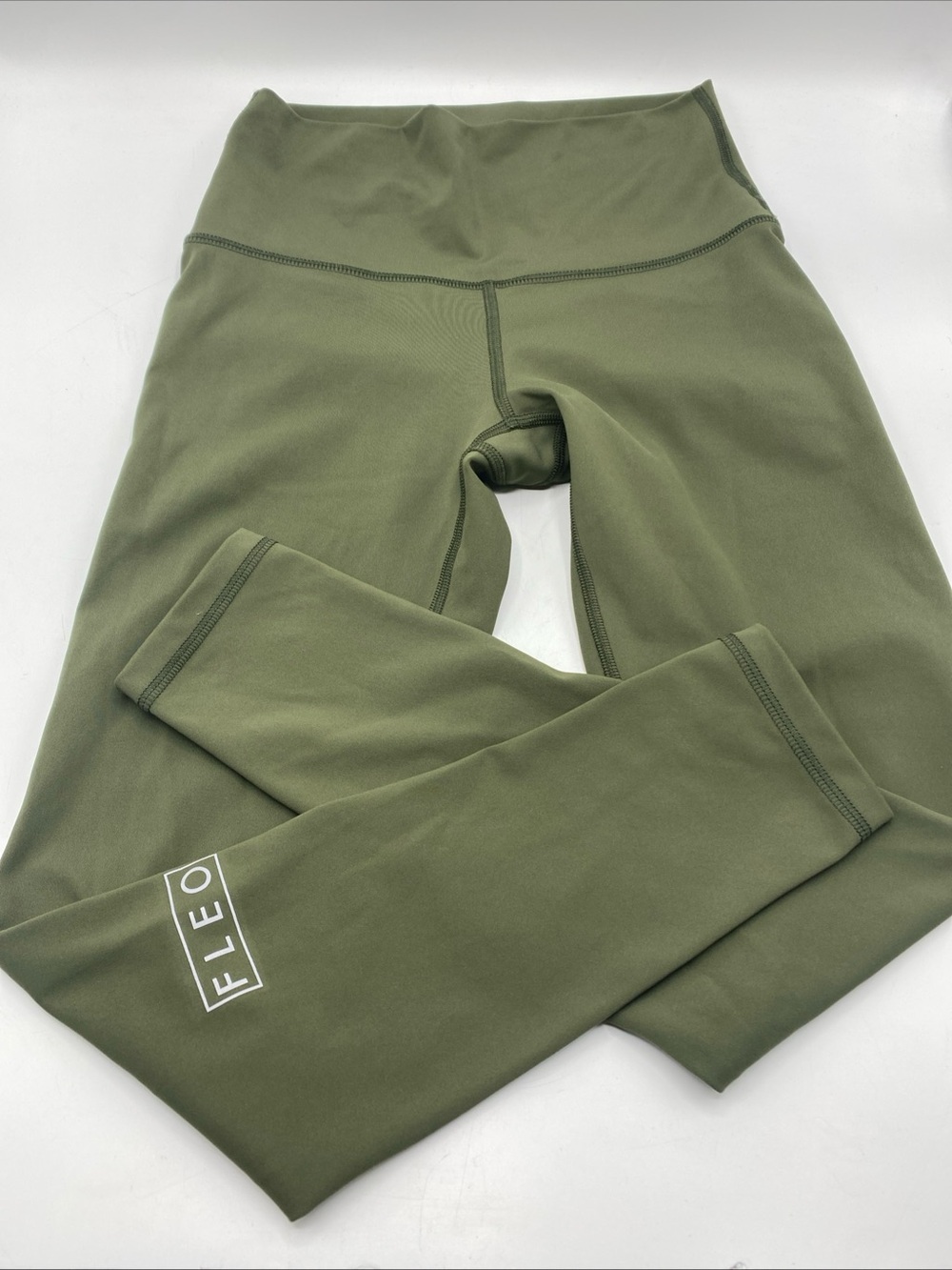 FLEO Women Activewear Pants Green Yoga Legging Athletic Olive Green Small Gym